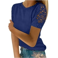 Hueook majice za žene plus veličine Nova V-izrez čvrste boje modni kauzalni ženski kratki ružini s rukavima