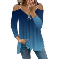 FVWitlyh Women majica Ženske plus veličine vrhova kratkih rukava Flowy majice Ležerne bluze Tuničke vrhove