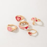 Kiplyki Veleprodaja šarenih prstenova za teen djevojke trendi zlatni motični emajli zvoni