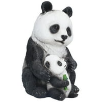 Panda Vrtni statuu, panda vrtni ukrasi za sunčanje sintetička smola simulacija okretna dinamična vodootporna