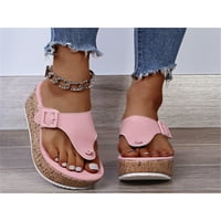 Sanviglor Womens Sandals Wedge Flip-Flops Ljetne casual cipele Street Neklizajući modni papuče Čvrsta