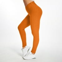 Yoga hlače Tummy Control Orange Poliesterski ženski mjehurići podizanje vježbi Fitness tekući visoko struk joga hlače s