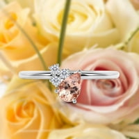 Prekrasan minimalistički 1. karatni kruški rez klasični morgatit i dijamantski moissan zaručni prsten, vjenčani prsten u 10k čvrsto bijelo zlato, poklon za nju, obećavaju prsten, obljetni poklon