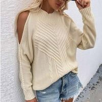 Ženska modna puna boja casual posada vrata dugih rukava labava majica bluza vrhovi džemper tietoc