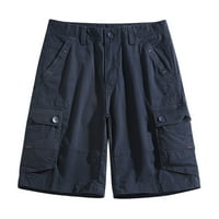 Amidoa muške kratke hlače u savršenim klasičnim fit multi džepovima alatne kratke hlače na otvorenim posteljinom