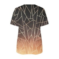 TKLPEHG Ženske košulje kratki rukav The Majice Summer Moda V izrez patentna majica Geometrijska grafička