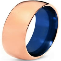 Manoukian Tungsten Vjenčani prsten za muškarce Žene Plava 18K ruža pozlaćena dovodna polirano garancija za život veličine 6