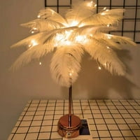 Popvcly feather stolna svjetiljka atmosfera noćna svjetlost za dnevni boravak vjenčanje rođendan Bedside