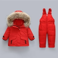 Lovskoo Baby Boys Girls Winter Sniget Puffer kaput s kapuljačom padina zimske zadebljane trake za debljine