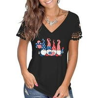 Ženske vrhove ženske majice Patriotska majica Vintage Neovisnosti Dan Ispis Grafički odmor Tee T-majice