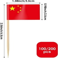 Kina zastava za zastave KUPOVI, MALI TINČANI HRVATSKI CUPCAKE TOPPERS Stick zastave dvostrane za Svjetski