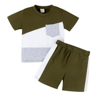 Ležerna odjeća za dječake Ljeto Toddler kratki rukav patchwork džepni vrhovi kratke hlače dva odjeća set za dječju odjeću