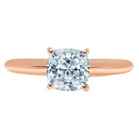 2.0ct jastuk rezan plavi prirodni akvamarinski 18k ružičasto zlato Angažovane prstene veličine 8.5