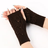 Zimske smeđe rukavice za žene topla rukavica otporna na vjetar elastična tekstova crna postrojena