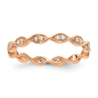 14K ružičasto zvonaste prstene večno polirano vintage size za dijamant veličine 7