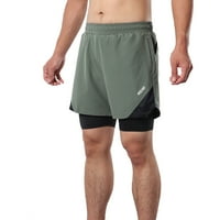 2-in- MEN trčanja s džepovima petlje za ručnike Brze suho vježbe kratke hlače za trening teretane