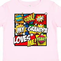 Inktastic moj djed voli me superheroj poklon malih majica ili majica za djevojčicu toddler