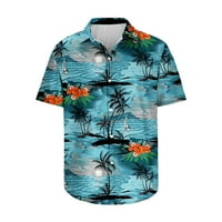 Wyongtao Muški gumb dolje majica Grafički tiskani kratki rukovi Havajske košulje Ljeto plaža za odmor