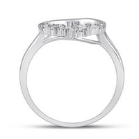 14k bijeli zlatni okrugli dijamantski dijamantski ovalni prsten CTTW