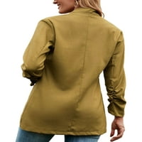 Colisha Ženska povremena jakna za poslovne kardigan Ruched Otvorena prednja odjeća Baggy Solid Boja