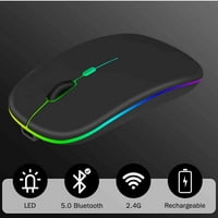 2.4GHz i Bluetooth miš, punjivi bežični miš za vivo y Bluetooth bežični miš za laptop MAC računarsku tablet Android RGB LED Gold