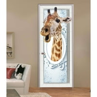 Giraffe 3D naljepnice za vrata samoljepljiva vodootporna zidna pozadina za uređenje doma