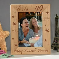 Sretan rođendan personalizirani drveni okvir za slike 8 10 smeđi