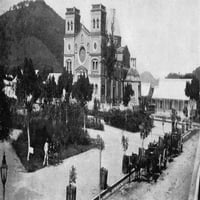 Portoriko: Guayama, 1898. N plaza i katedrala u Guayama, Portoriko. Fotografija, 1898. poster Print
