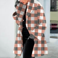Vuneni kaput za žene, modni zimski rukav otvoren Cardigan Casual Cluin Jacket vrhovi toplog dugačak