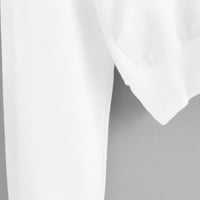 Ženske vrhove klirence ispod $ ženski povremeni čvrsti dugi rukav džepni košulja s kapuljačom dukserice bijele s
