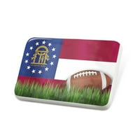 Porcelein Pin Fudbal sa zastavom Gruzijske regije America Lapel Značka - Neonblond