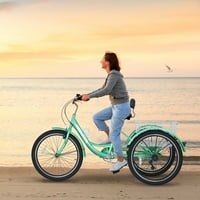 TRICIKLE Odrasli, brzi kruzer za bicikl za brzinu, sa 26 velikim točkovima, zeleno-bijelim triciklima