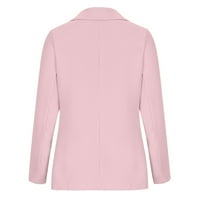Ženski casual uredski bluže otvori prednji poslovni rever dugme Radne jakne s dugim rukavima, tanki