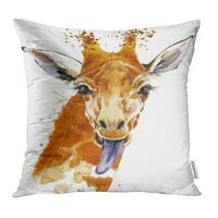 Životinjska žirafa Vodenicolor Afrika Afrička kamuflaža Slatka egzotična smiješna glava jastučna kašika