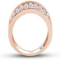 Carat okrugli rezan bijeli prirodni dijamantni zaručni prsten u 14K ružin zlatni prsten veličine-9,5