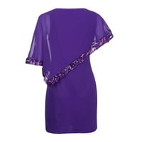 Haljine za ženske rukave kratki okrugli dekolte otisnuta ljetna seksi plaža Ženska Sequin Purple 5xl