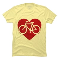 Dan valentina Bicikl u srcu Muški ugljen Heather Grey Graphic Tee - Dizajn od strane ljudi s