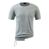 Košulje za fragarne za muškarce Muški okrugli vrat Čvrsta boja i nepravilna majica kratkih rukava majica