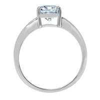 1. CT Briljantni jastuk Cleani simulirani dijamant 18k bijeli zlatni pasijans prsten sz 10.5