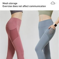 Linyer visoke čekinske pantalone za žene za žene sa mrežama mrežama Sport Yoga gamaše vježbanja za žene