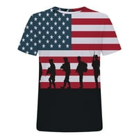 CLLIOS muške ljetne američke američke zastave zastava tiskane majice Moda 3D grafički grafički izrez