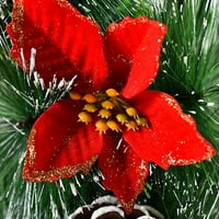 Božićni vijenci za ulazna vrata Xmas Day Dan zahvalnosti Kućni ukrasni vijenac Crveno cvijeće Pine Konusi