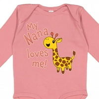Inktastic My Nana voli me - slatka žirafa poklon baby boy ili dječja djevojka dugih rukava