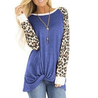 Ženska modna labava dugi rukav O-izrez Ležerne prilike Leopard Print Majica Bluza Tops Hot8SL4869106