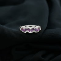 Amethist godišnjica prsten sa dijamant, minimalni ametist prsten za žene u zlatu, 14k bijelo zlato, SAD 6,50