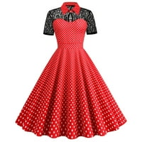 Žene 1950-ih Vintage kratki rukav Rockabilly Swing haljina čipka maturalne haljine ljetne mini haljine
