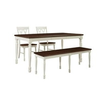 Homestock Sofisticirana jednostavnost blagovaonica set u nevolji bijeli - stol, klupa i stolice