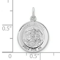 Carat u Karatsu Sterling srebrni polirani finirani rodijum-pozlaćeni šarm Privjesak sa šarmom sa srebrnim kablovskim ogrlicama od srebra 18 ''