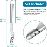 Pepper Corer Alati od nehrđajućeg čelika čili komver za uklanjanje sjemena Dvostruko linijska ručka