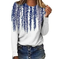 YoHome ženski modni casual dugih rukava Print pulover u okruglom vratu Top bluza
